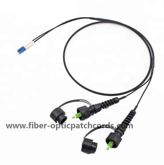 Quality FTTA Waterproof ODVA SC/APC to DLC/UPC Armored Fiber Optic Patch Cord Duplex Single Mode  2 Fiber for sale