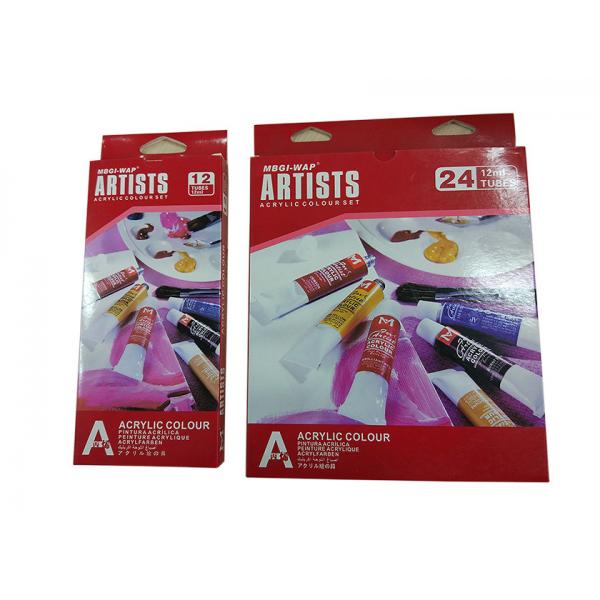 Quality Free Combination Color Art Painting Colours Acrylic Color Set 12 X 12ml / 24 X 12ml Tubes for sale