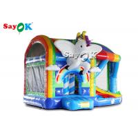 Quality Outdoor Playground Pvc Rainbow Inflatable Unicorn Bouncy Castle for sale