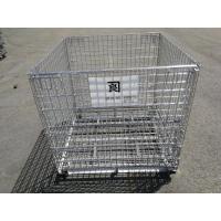 China Foldable Metal Mesh Storage Cages / Mobile Storage Cage Q235 Material for sale