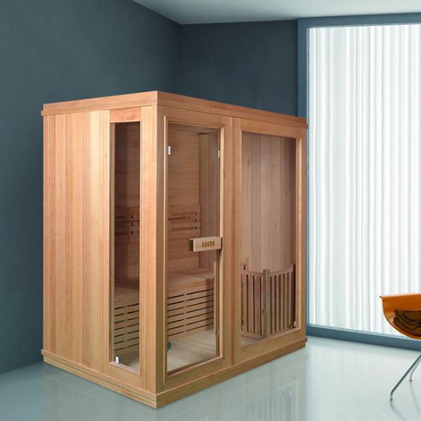 Quality ODM Double Bench 2 Person Home Sauna Room Indoor Solid Wood for sale
