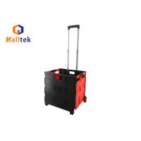 China Collapsible Rubber Wheeled Shopping Trolley With Telescopic Aluminium Handle factory