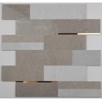 China 4mm Thickness Mosaic Wall Tile Natural Stone With Metal Decor factory