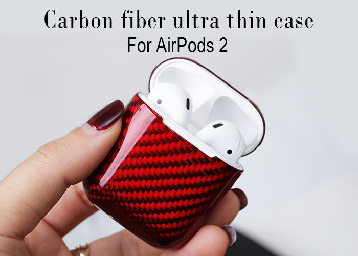 China Logo Printed Shockproof Apple Airpods Real Carbon Fiber Case factory