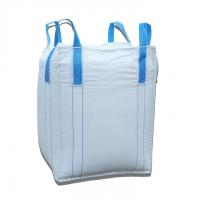China Waterproof PP FIBC Baffle Bag Flat Bottom 1 Ton For Sand / Cement factory