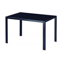 China 220Ibs capacity Simple Dining Room Table Black Tempered Glass Dining Table H4.13In for sale