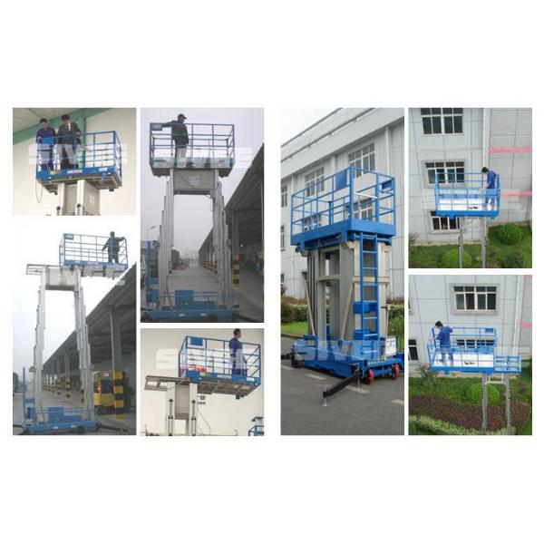 Quality Four Mast Two Men Work Aluminum Work Platform 8m Height 480kg Load Capacity for sale