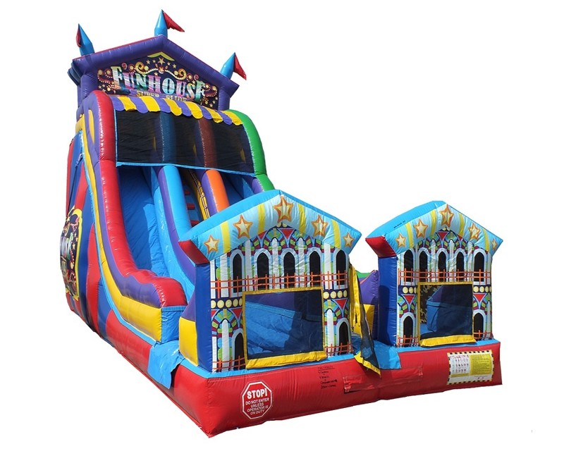 China Carnival Double Lanes Inflatable Water Slide Digital Printing Multi Color factory