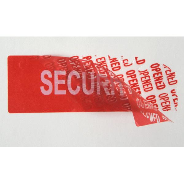 Quality Fast Food Carton Printable Security Labels With OPENED Hidden Message for sale
