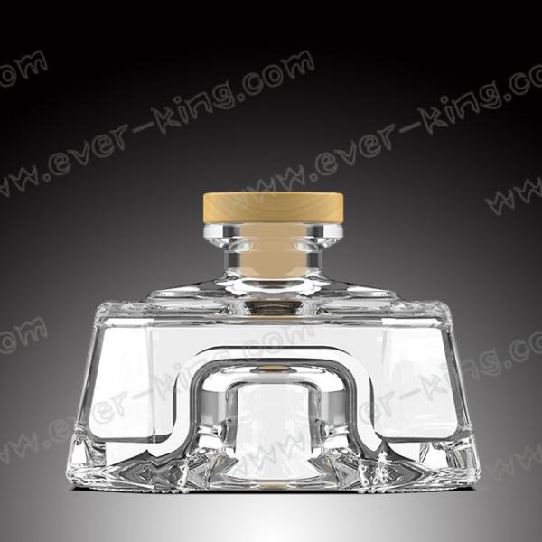 Quality Extra Flint Rum Glass Bottle 750ml With Cork Cap for sale