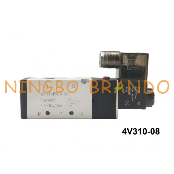 Quality BSP 1/4" 4V310-08 AirTAC Type Pneumatic Solenoid Valve 5/2 Way Single Solenoid for sale