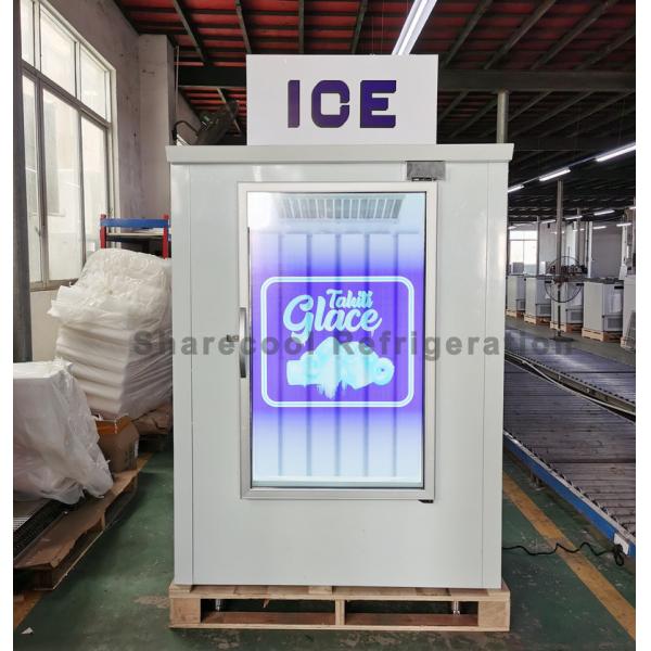 Quality Auto Defrosting Indoor Ice Merchandiser Single Glass Door Bagged Ice Storage Freezer for sale