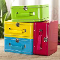 China Antique Lunch Boxes With Plastic Handle , Mini Lunch Box Tins factory