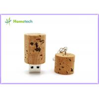 China Bottle Plug Shaped USB Wooden Memory Sticks  8GB / 16GB / 32GB With Key Chain for sale