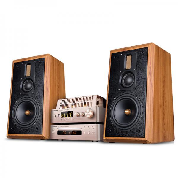 Quality 100W Passive Wood Bookshelf Speakers Three Way With 6.5 Inch Woofer for sale