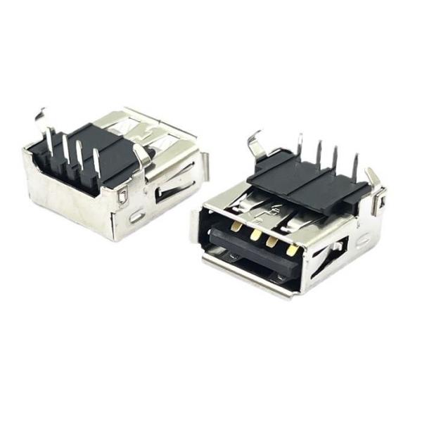 Quality PBT 90 Degrees 2.0 USB Socket Connector 4Pin A Female 1.0AMP for sale