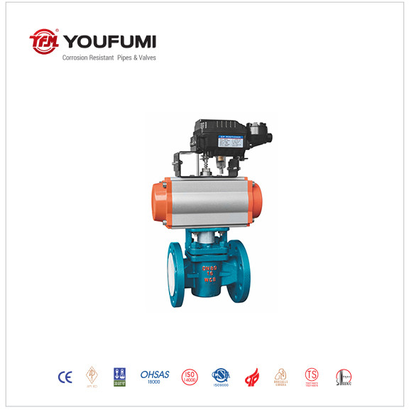 Quality Pneumatic PFA Lined Plug Valve DIN Standard Casting material With Light Torque for sale
