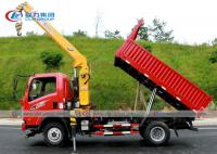 China Sinotruk Wangpai 4x2 4T 5T Tipper Dumper Truck With XCMG Straight Arm Crane factory