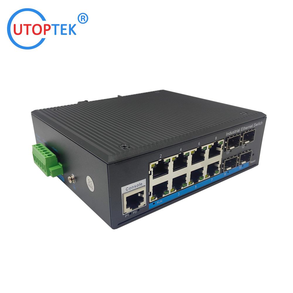 China UT48GM-SFP L2 Managed Industrial 4x1000M SFP+8x10/100/1000M RJ45+1xConsole port, DIN Rail,-40 ~+85 ℃ Ethernet Switch factory