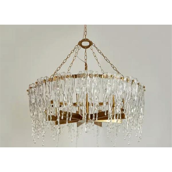 Quality 90V Polished Finish Kitchen Diameter 80 / 100cm Crystal Pendant Light for sale