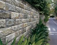 China 3 Dimensional 9.6mm Outdoor Stone Cladding Tiles Light Gray 20x40cm Ceramic Wall factory