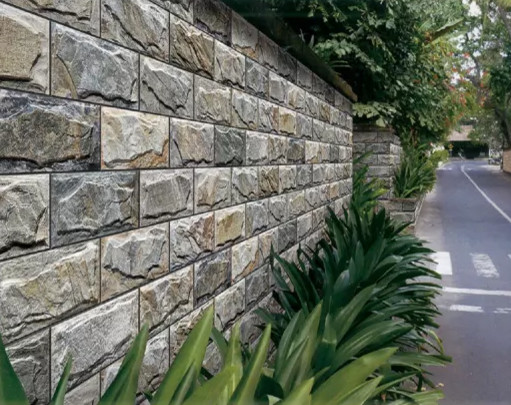 Quality 3 Dimensional 9.6mm Outdoor Stone Cladding Tiles Light Gray 20x40cm Ceramic Wall for sale