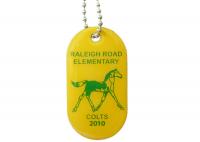 China Raleigh Road Elementary Dog Id Tag, Personalised Dog Tags For Pets With Stainless Steel Silk Screen Printing factory