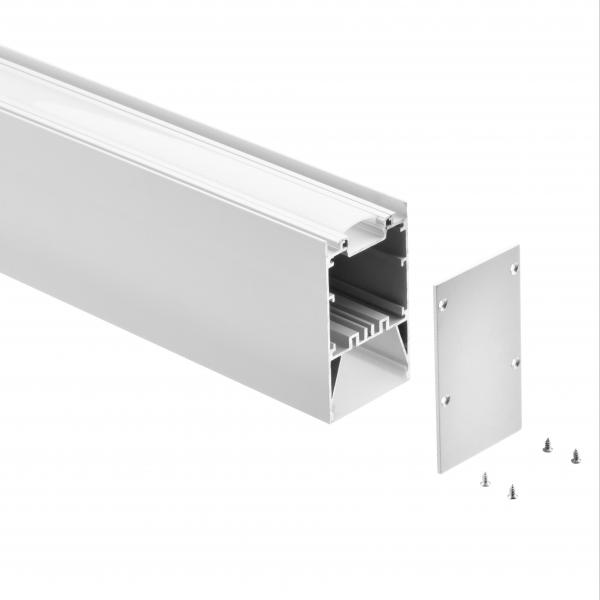 Quality Up Down Suspended LED Profile 50*85mm Moisture Proof Milky Frosted Cover for sale