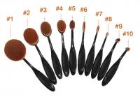 China Cosmetics Full Makeup Brush Set , 10 Piece Oval Toothbrush Makeup Brushes factory