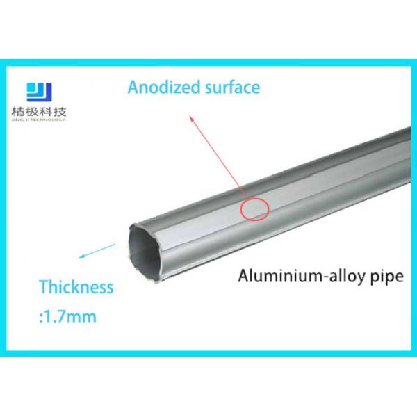 Quality Lean Aluminum Alloy Tube Diameter 28mm Tube Wall Thickness 1.7mm Flat Silver White AL-2817 for sale