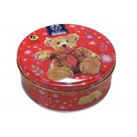 China Fantastic Pattern Biscuit Tin Box , Danish Butter Small Round Tin Containers With Lids factory