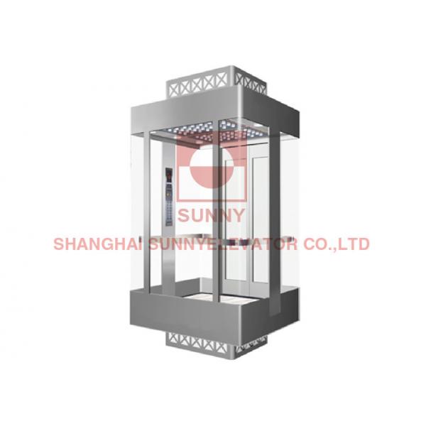 Quality 2000kg Square Shape Panoramic Elevator Observation Lift Full Glass Cabin for sale