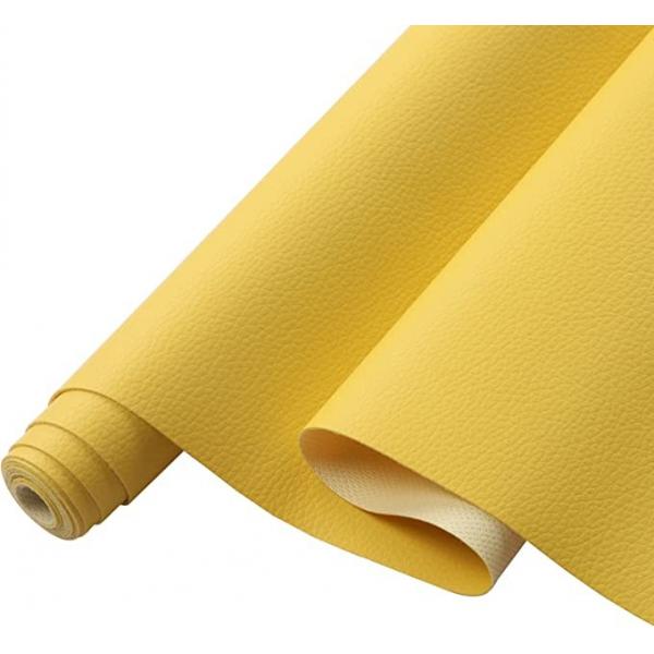 Quality 0.5mm Yellow PVC Artificial Leather PVC Faux Leather Fabric For Bag Material for sale