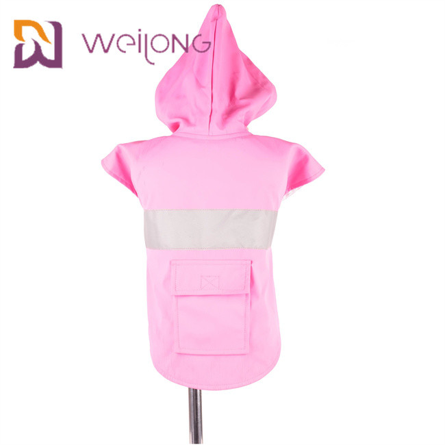 China Adjustable Hoodie Pet Raincoat Real Pocket Reflective Dog Raincoat With Hood factory