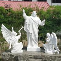 China Marble Jesus Blessed Statue Stone Christ Jesus Sculpture Life Size Religious Christian Angel Outdoor factory
