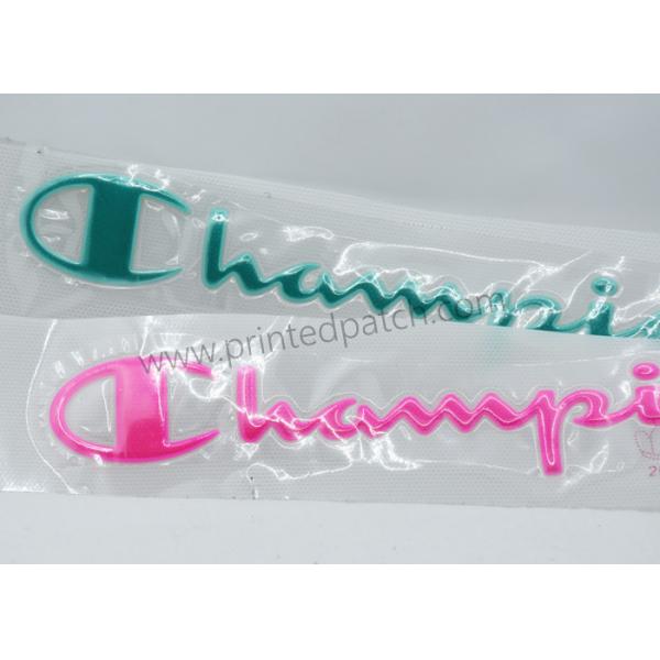 Quality 8 Colorways 3D Champion Clothing Label Vinyl Heat Transfer Stickers for sale
