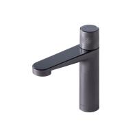 China 200mm Height Matte Black Single Hole Faucet Bathroom Brass Faucet Tap factory