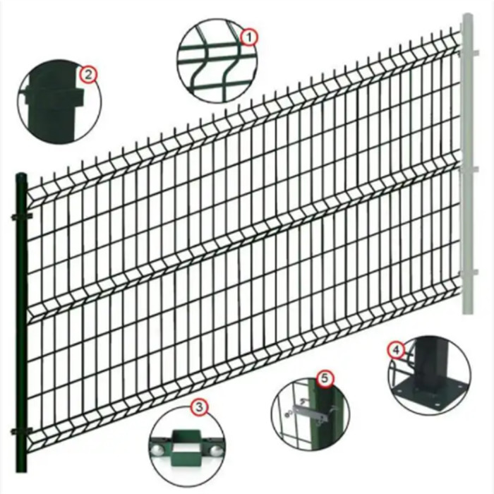 China Green PVC 3D V Bending Curved Wire Fence Panels Hot Galvanized Steel factory