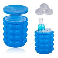 China Silicone Ice Bucket Ice Cup With Lid Easy Releaser Ice Cube Mold Ice Trays Ice Cube Maker For Cocktail Whiskey Beverages factory
