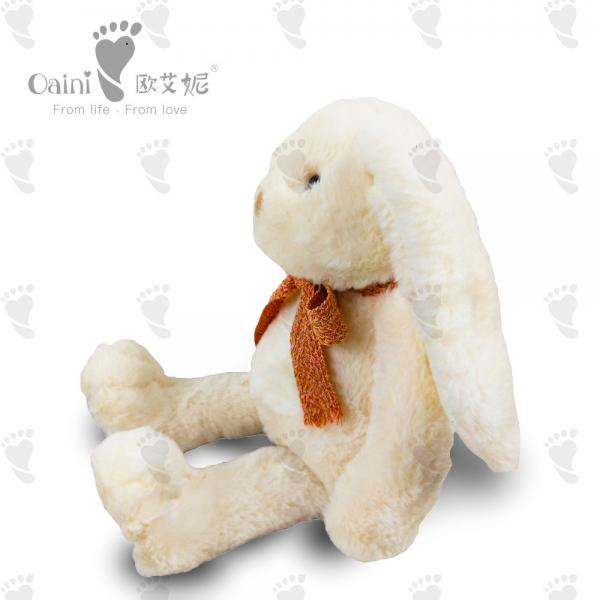 Quality 22 X 31cm CE Soft Plush Toy White Bunny Soft Toy Planet Friendly for sale