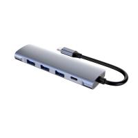 Quality Superspeed 5 In 1 PD Port Multiple USB C HUB Adapter ABS Aluminum Alloy for sale
