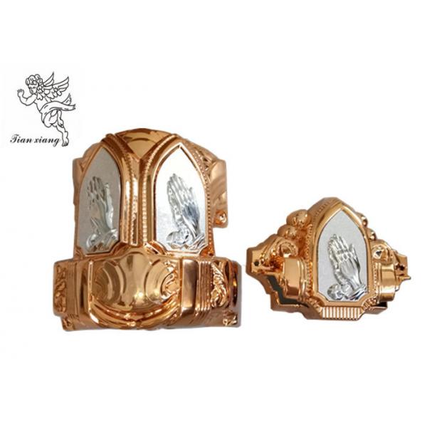 Quality Copper And Silver Casket Accessories With Praying Hands , Casket Hardware Suppliers for sale