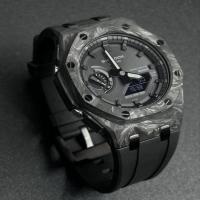 China Mechanical Casio Watch Case Fashion Fold Over Clasp Type Carbon Fiber Watch Case factory