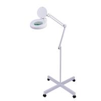 China magnifying lamp  floor stand  magnifier led  light with univeral casters 5 diopter factory