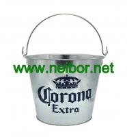 China Galvanized steel 5QT ice bucket with handle for Corona beer factory