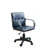 China Black Leather Home Office Computer Chair Mid Back With Nylon Armrest 8.6KG factory