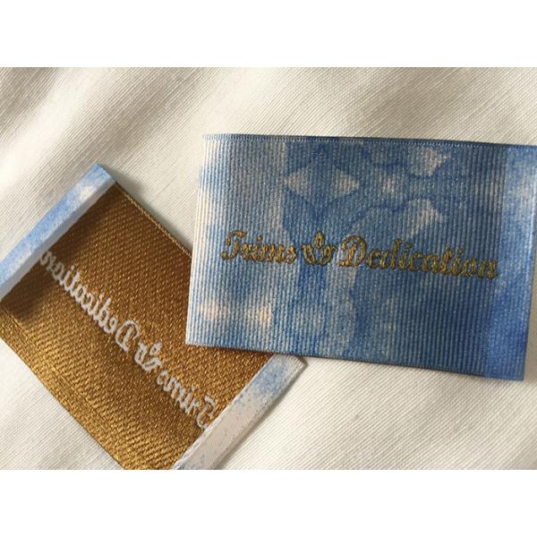 Quality Widely Used Damask Woven Labels , Digital Print Logo Satin Woven Labels for sale