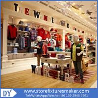 China OEM Service wooden lacquer Youth Clothing Stores display furnitures with led lighting decorated factory