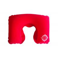 China Inflatable Airplane Pillow Bright Red Color , Neck Travel Pillow With PVC Flocking Material factory