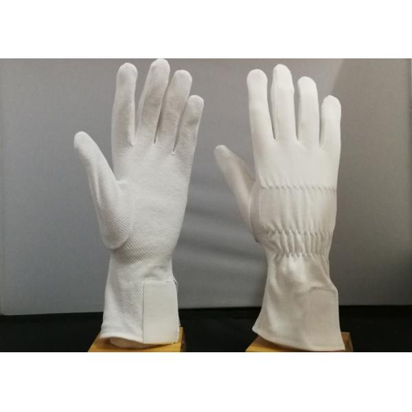 Quality Combed Yarn Industrial Work Gloves , Heavy Duty Cotton Gloves With Magic Strips for sale
